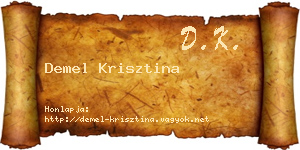 Demel Krisztina névjegykártya